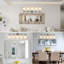 31" Modern Five-Light Wall-Mounted Vanity Light Fixture With Frosted Glass Shades (Bulbs Not Included)