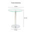 Table d'appoint ronde en verre trempé avec base piédestal en chrome, table de bout moderne 23,6 po pour le salon, la chambre à coucher ou le bureau