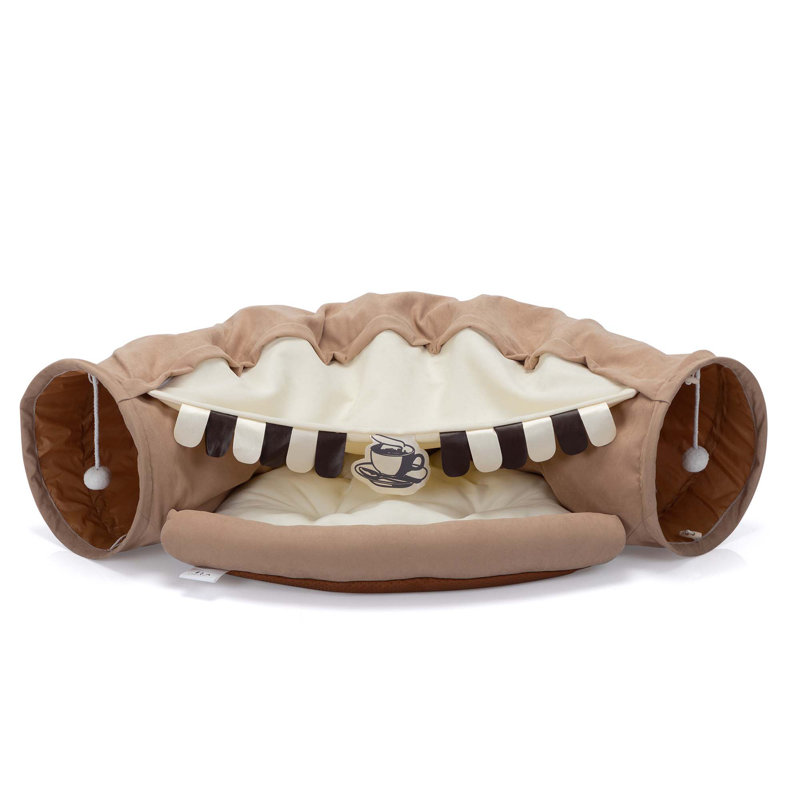Cachette polyvalente et lavable pour chat avec jouets ludiques et tapis pour félins d'intérieur