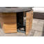 Universal Teak 48" Hexagonal Fire Table With Faux Concrete Top