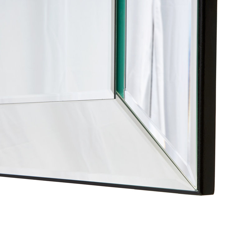 Carmela Rectangle Beveled Wall Mirror, Black