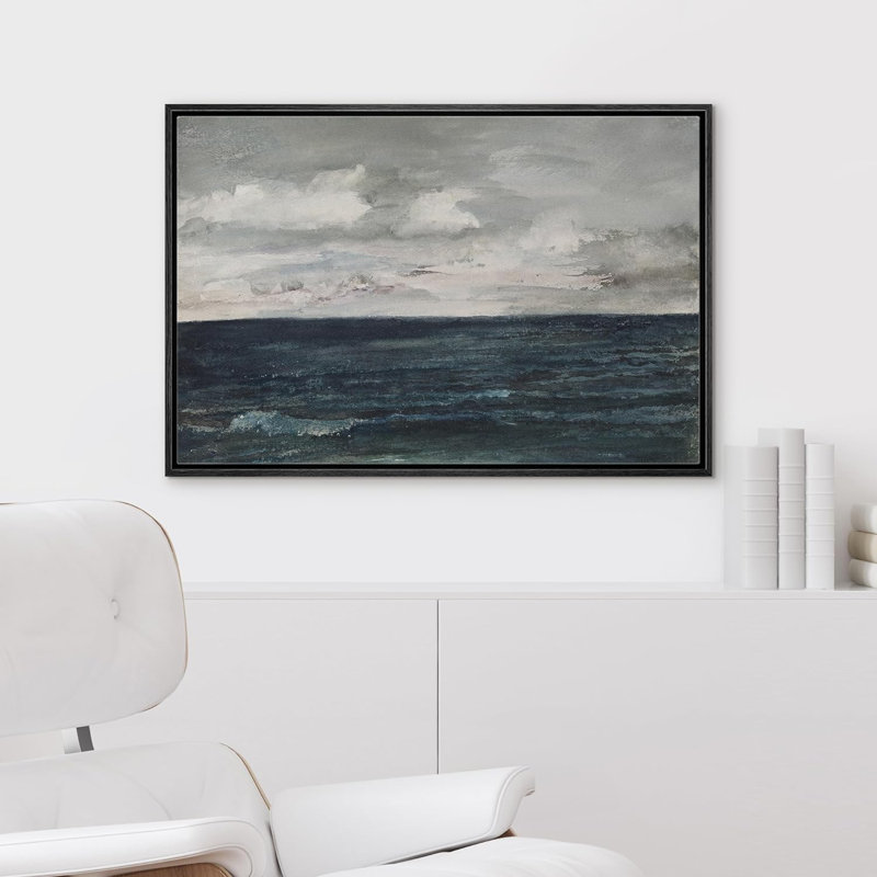 «Stormy Cloud», bleu marine, océan, nature, sur toile, H 24 po x l 36 po x P 1,5 po, Cadre flottant noir