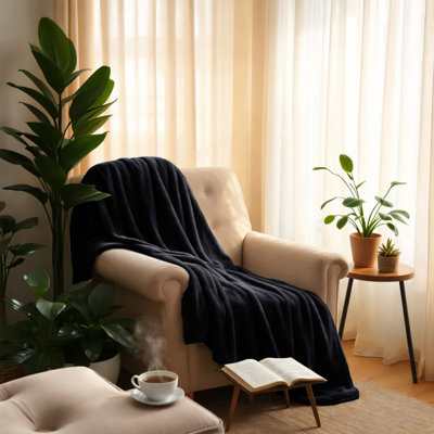 Premium Reversible Mink Faux/Fur Flannel Fleece Blanket –Warm And Cozy, Super Soft Reversible Plush Throw