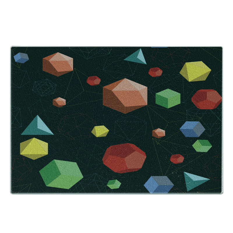 Multicolore planche à découper en verre trempé Ambesonne