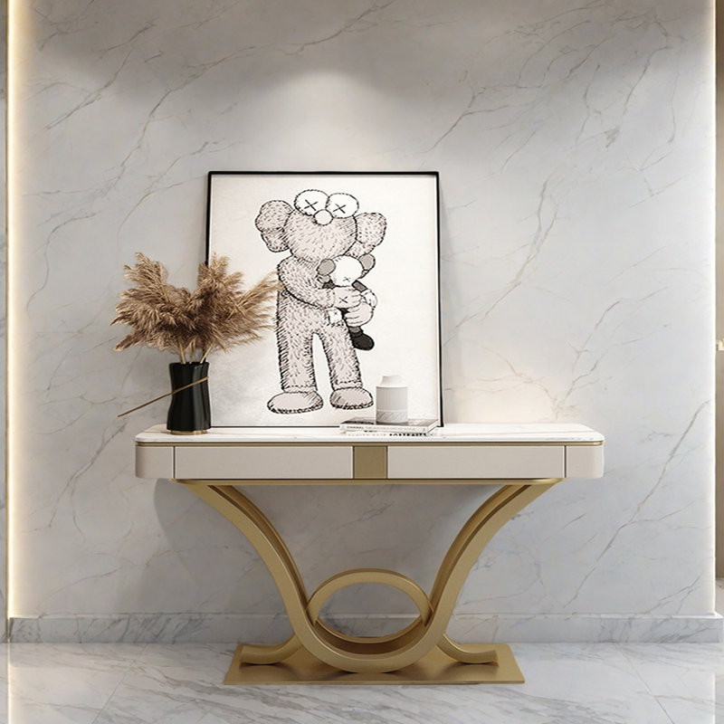 Italian  Luxury  Console Table, 33.5" H x 63" W x 13.8" D, Gold