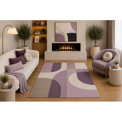 Tapis moderne ultra-léger 5 pi x 7 pi «Ultra Léger» beige, taupe et moutarde