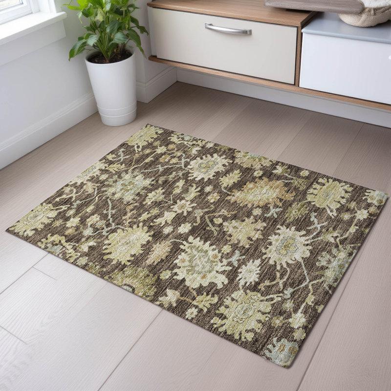 Premium Machine Washable Gurubaksh AMF1150 Global Rug, Rectangle 1'8" x 2'6"