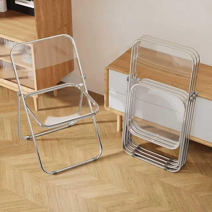 Stackable Folding Chair Folding Chair Set, Transparent