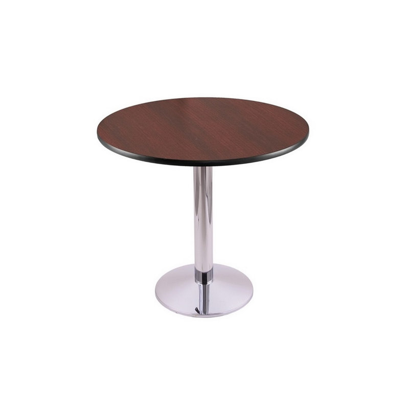 30" Tall Pedestal Dining Table, 30" H x 30" L x 30" W, Chrome
