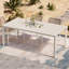 Table de salle à manger rectangulaire d'extérieur Coral 79 po en aluminium avec housse en tissu-123168049-131485375