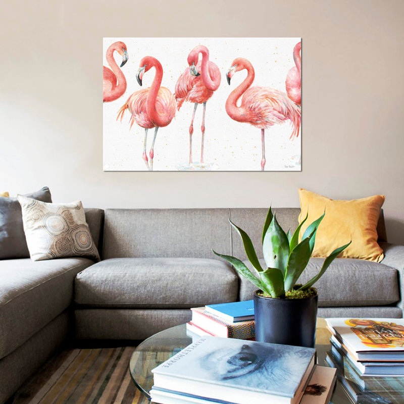 Reproduction d'art sur toile «Grace heureusement rose», H 18 po x l 26 po x P 1,5 po, Toile avec cadre noir, Pas de tapis