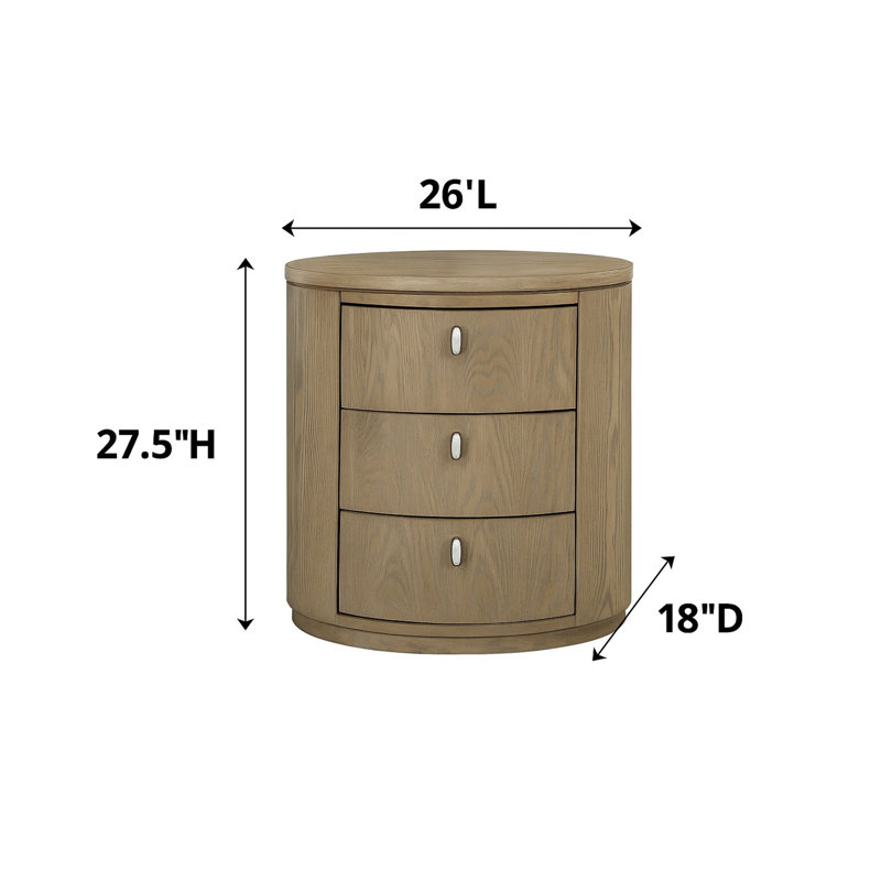 Oval Nightstand - Toffee