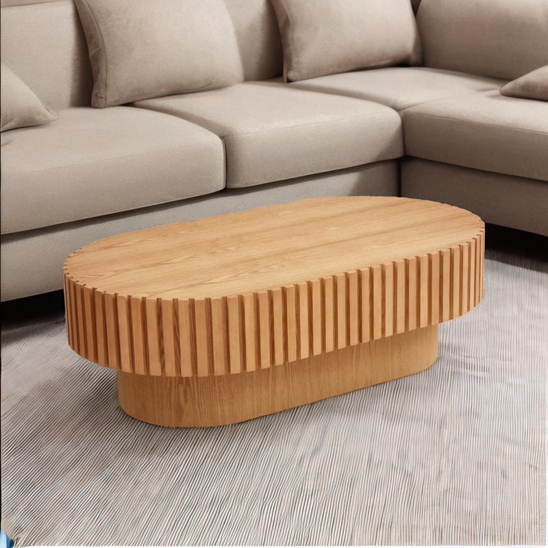 Table basse à tambour Handcraft, Bois de frêne naturel