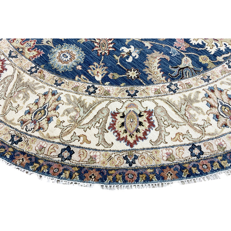Wool Oriental Area Rug, Round 8'