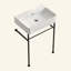 Lavabo de salle de bain console en acier inoxydable 24 po x 16,5 po x 34,65 po