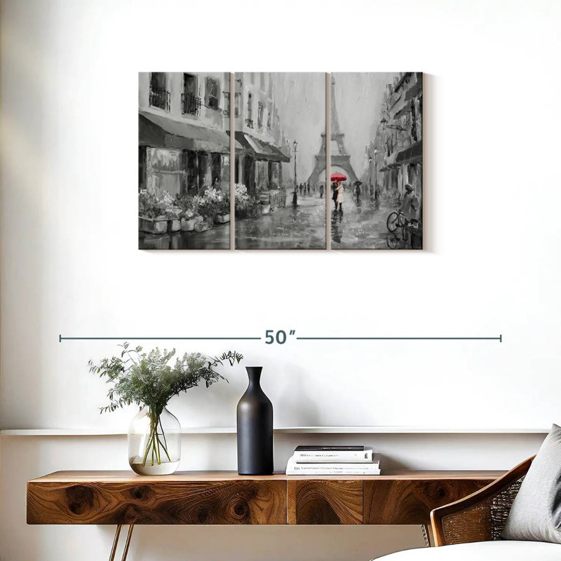 Romance à Paris Pop 3 pièces, H 33 po x l 20 po x P 1,25 po