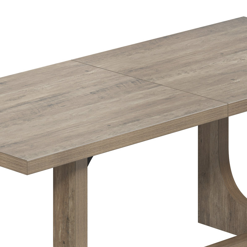 70.8" x 31.5" Classic Large Rectangle Dining Table, Farmhouse Multipurpose Table with Unique Base For 6-8 persons