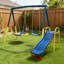 Balançoires pour cour arrière avec glissade pour enfants, ensemble de jeu en métal robuste pour enfants de 440 lb