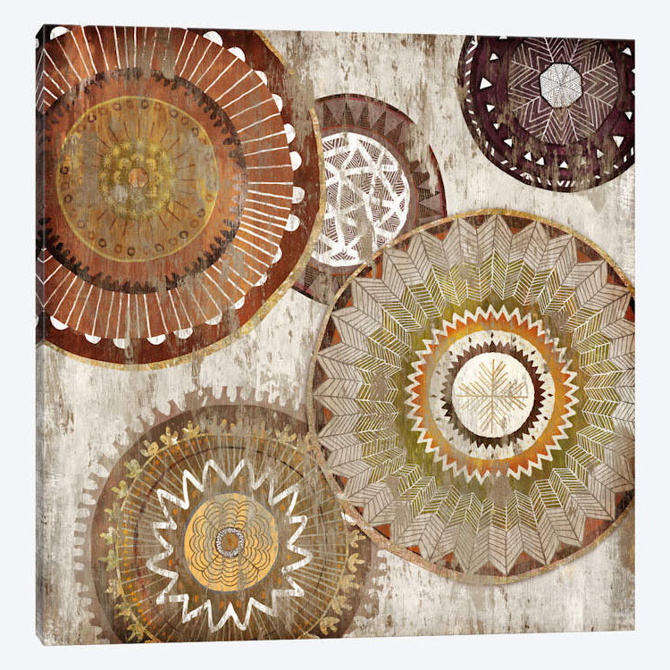 «Native Circle I», impression sur toile, H 12 po x l 12 po x P 1,5 po, Pas de tapis, Toile tendue
