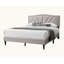 Modern Vintage Look Burlap Fabric Nailhead 1pc Bed-105503485