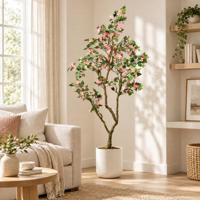 Bougainvillier artificiel en pot, plante à fleurs artificielles pour la décoration intérieure et extérieure