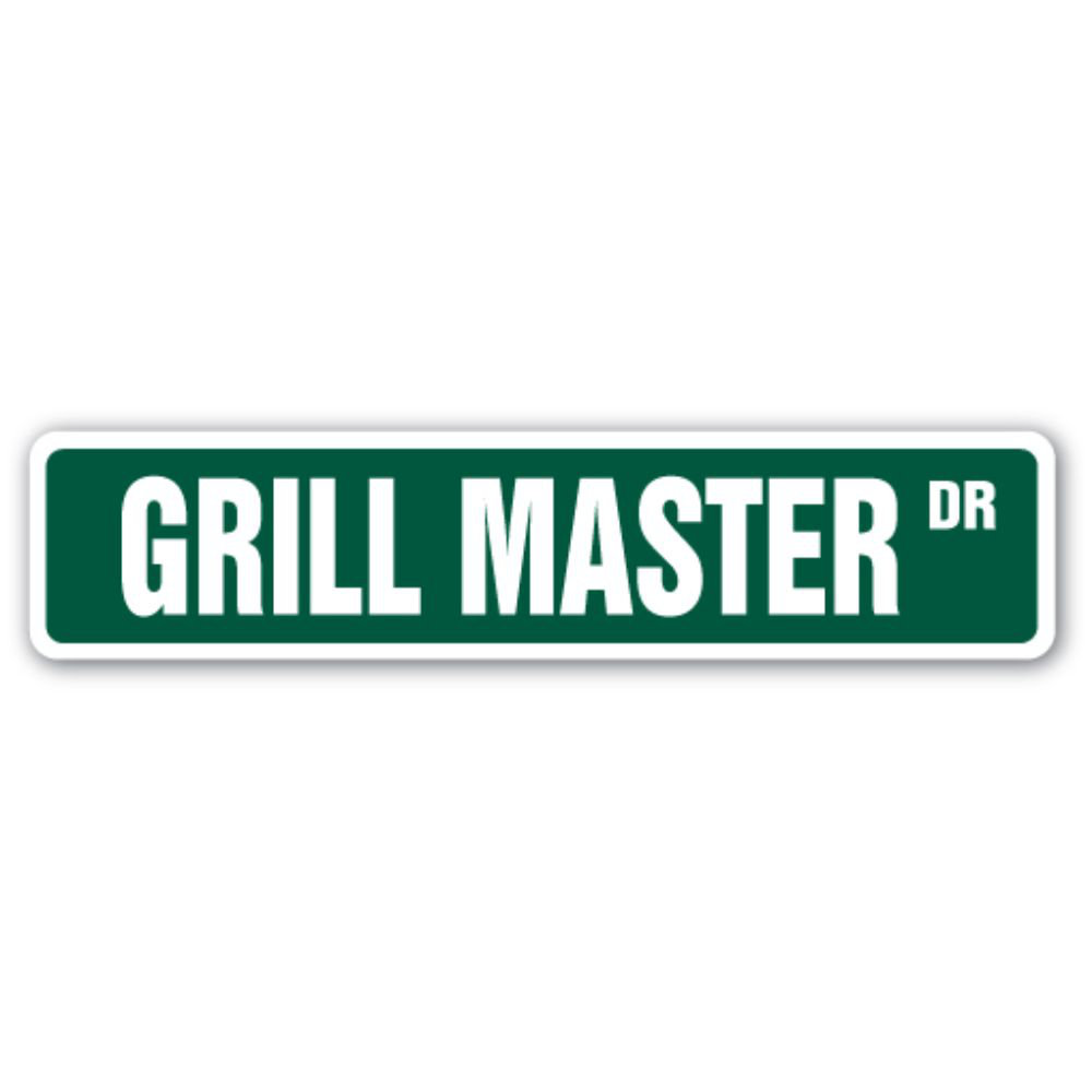 Grill Master Street Sign Cook Bbq Grilling Cookout Bar SignMission