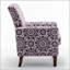 Fauteuil en mélange de polyester à motifs avec structure en bois de bouleau massif, pieds fuselés et rembourrage en mousse confortable pour le salon ou le bureau