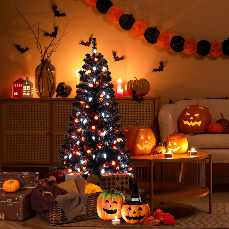 Arbre de Noël artificiel illuminé 4,5 pi avec 6 modes d'éclairage The Holiday Aisle®