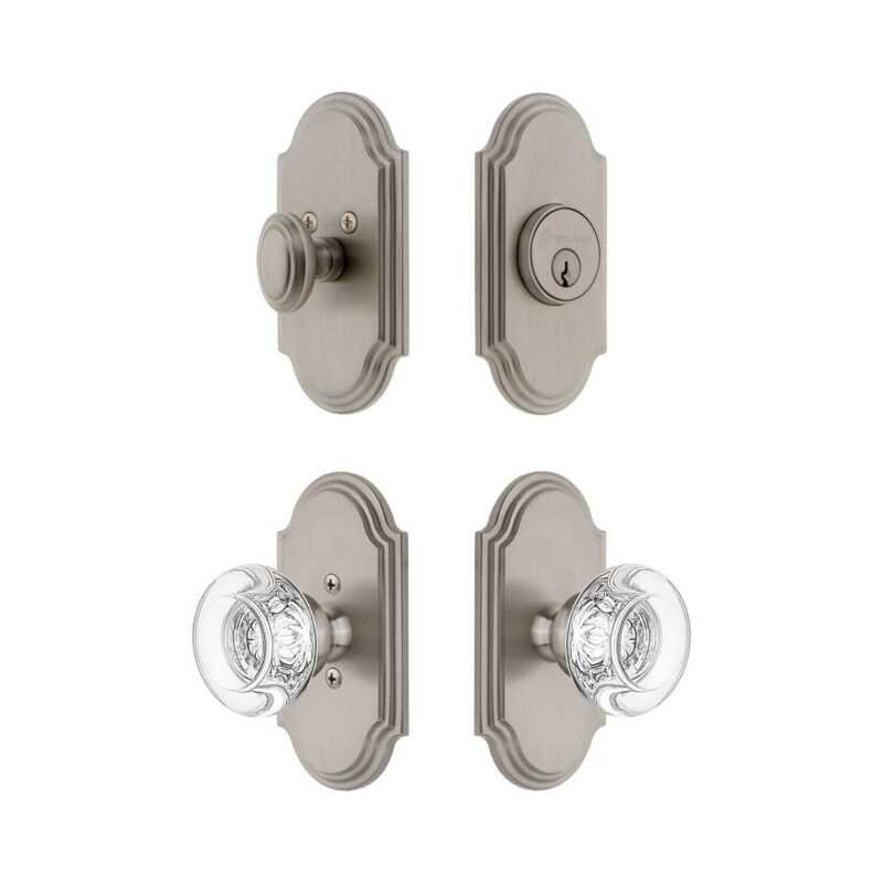 Ensemble de portes d'entrée Grandeur Arc, 2.75", Nickel satiné