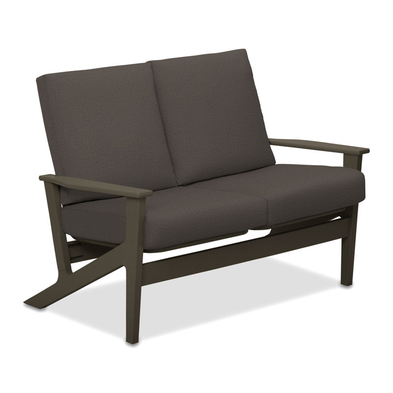 Chrisa 51.5'' Wide Loveseat with Cushions, Beachwood, Blend Coal