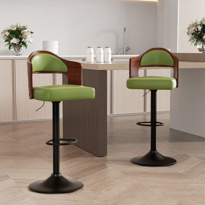 Modern Heavy Duty Swivel Bar Stools with Backrest – Adjustable Height Counter PU Leather Chairs with Footrest, 550lbs Capacity, Non-Slip Base, 360° Rotation for Kitchen Island, Home Bar, Coffee Shop