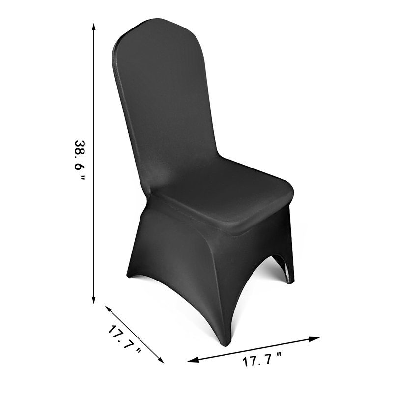 Polyester Box Cushion Dining Chair Slipcover, Black
