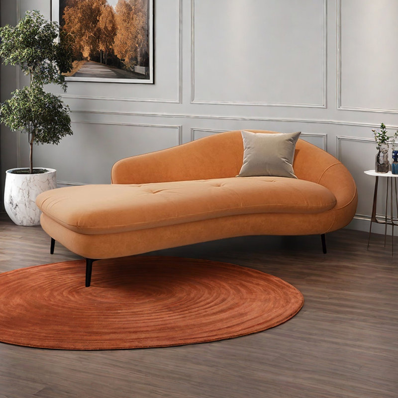 Chaise longue Christiane, Orange, Orienté à droite