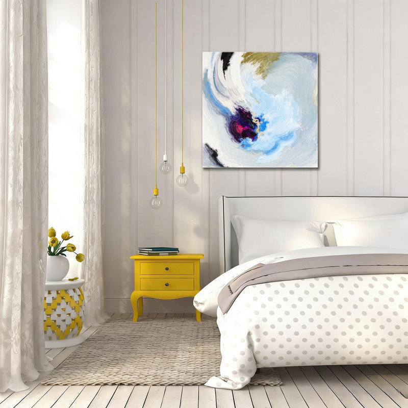 Couleurs abstraites tourbillonnantes, art mural sans cadre, 16 x 16