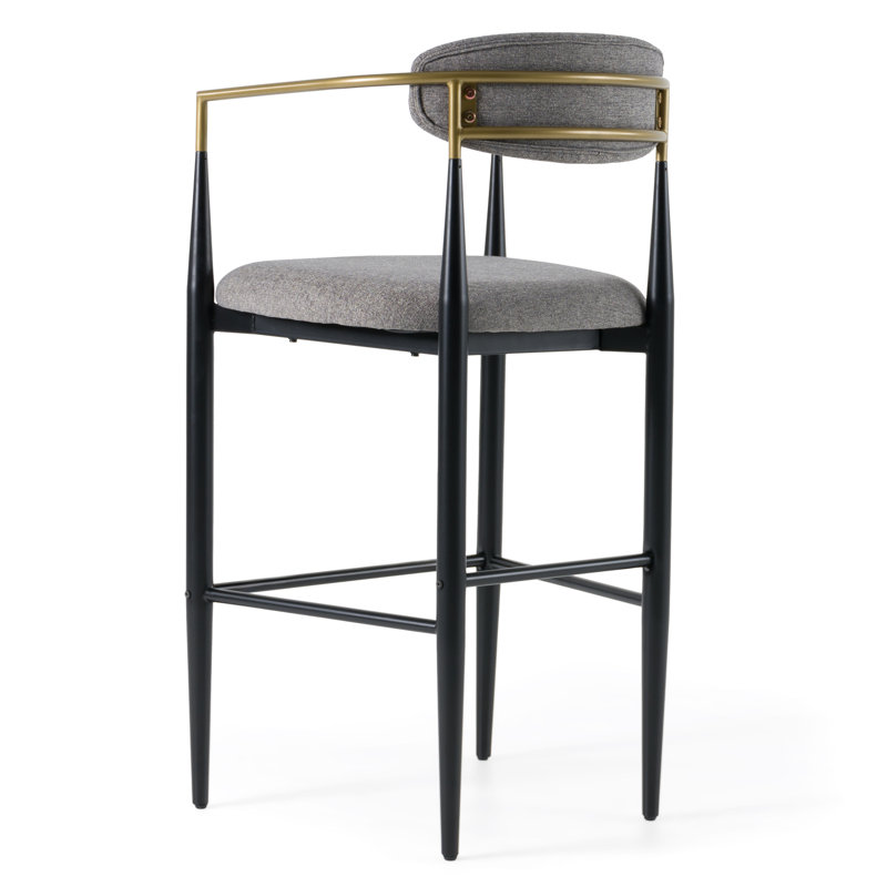Zento - Fauteuil de bar moderne Mid-Century, Gris