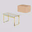 Ensemble de salle à manger moderne 4 pièces: table en verre trempé de 51 po (pieds dorés) et 4 chaises sans accoudoirs en polyuréthane-2021348480-2021348494