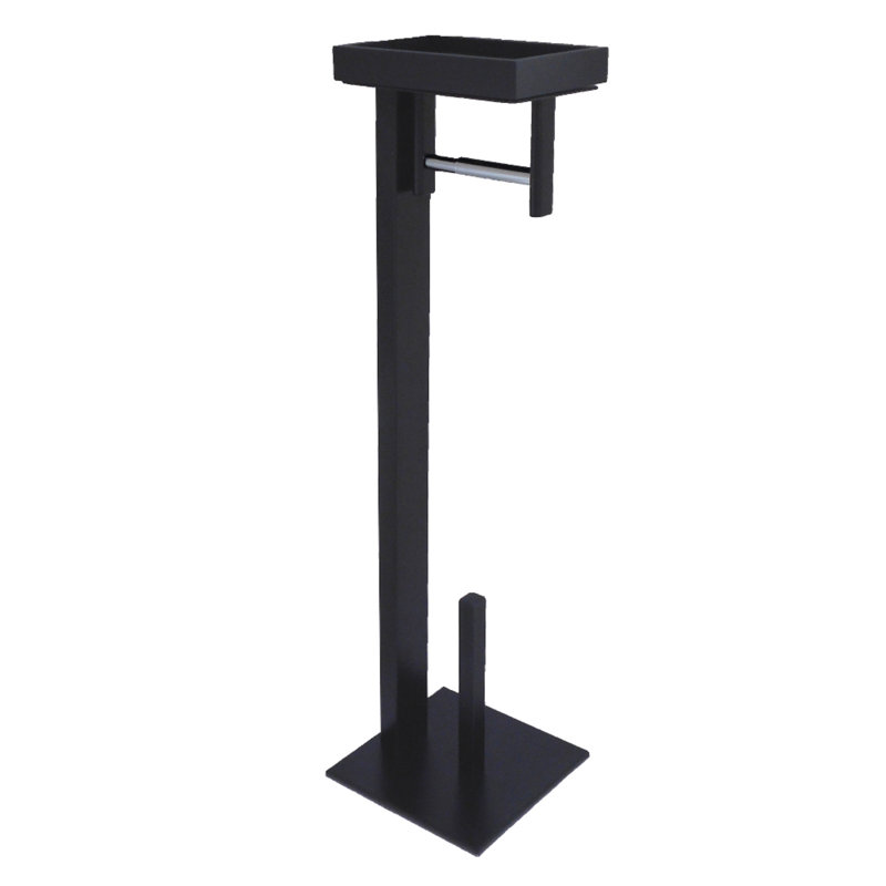 Kingston Brass Edenscape Freestanding Toilet Paper Holder with Storage Shelf, Matte Black