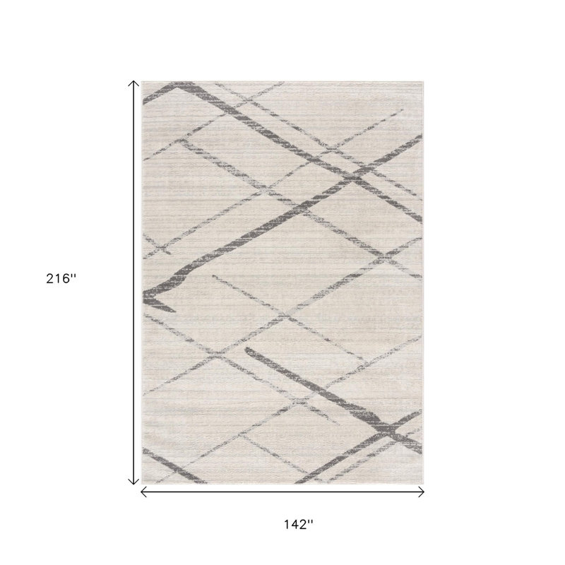 12' X 18' Geometric Washable Non Skid Area Rug