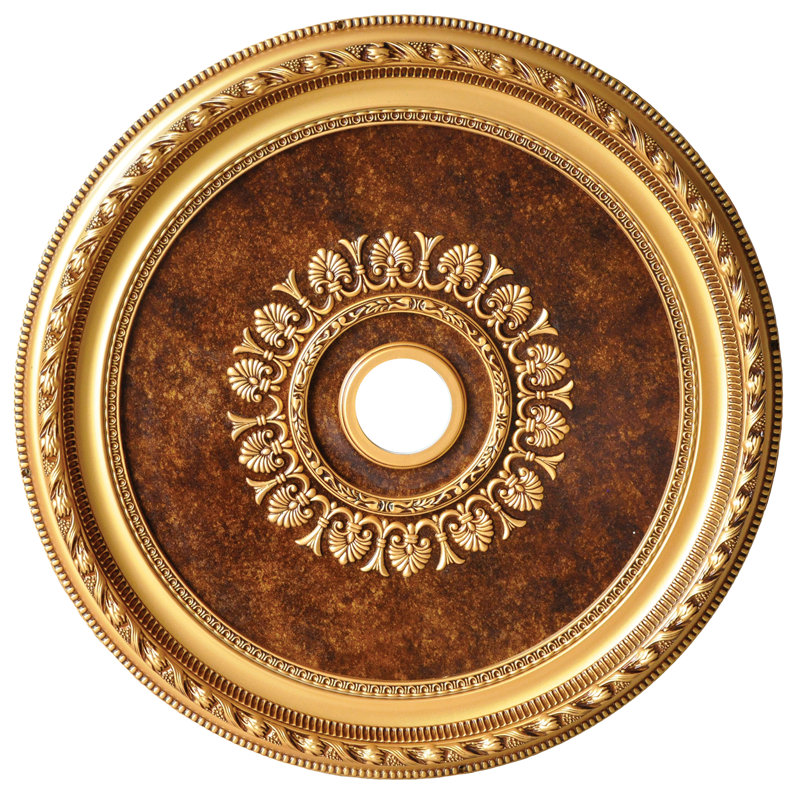 Médaillon rond rond en marbre brun