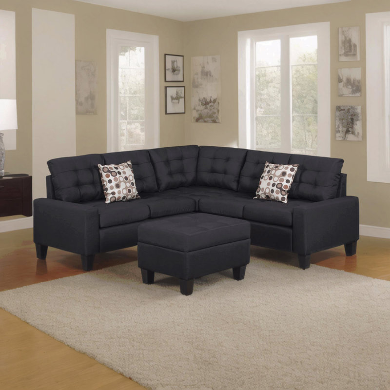 Canapé modulaire 6 pièces, noir