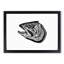 Fish Head Illustration in Black & White - Picture Frame Drawing Print-55620698-55620697