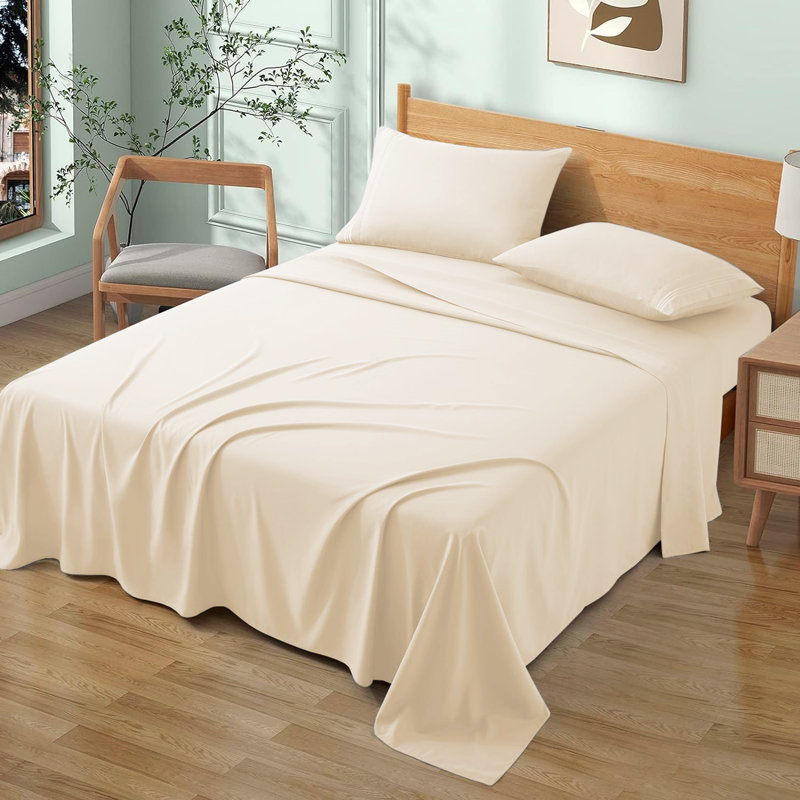 Sidak 100% Cotton Brushed Flat Sheet, Super King (6'), Cream