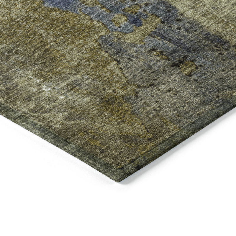 Tapis kaki Xhevrie intérieur / extérieur lavable à la machine, Rond 8 pi x 8 pi