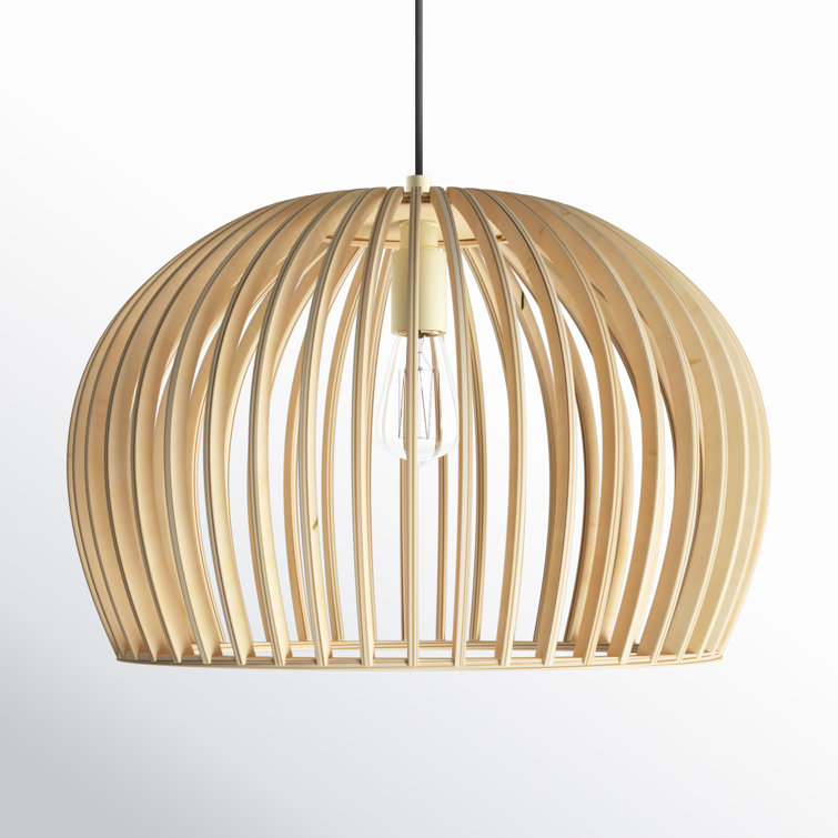 Paz Single Light Wood Dimmable Pendant