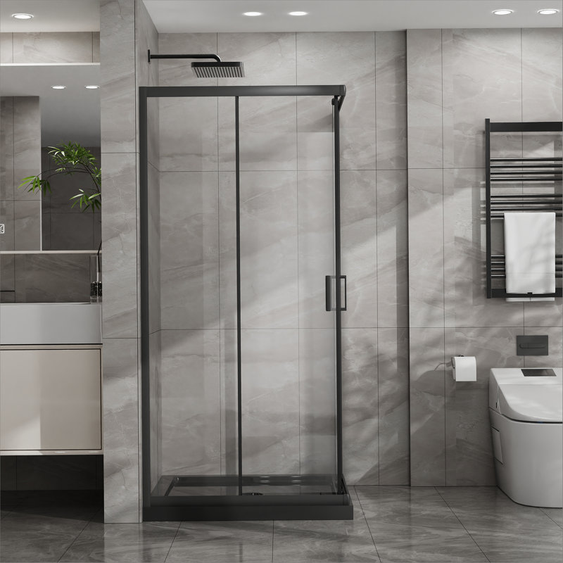 Shower Door With Black Shower Base