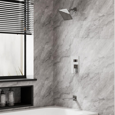 Crozet Pressure Balance Tub and Shower Faucet with 6-Inch Shower Head, 1.75 GPM Rough-in Valve