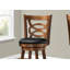 Tabouret de bar Robicheaux, pivotant, hauteur de comptoir, cuisine, bois, similicuir, brun, noir-782682132