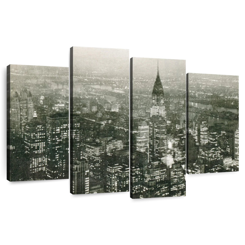 Keesha Stunning Manhattan At Night, 48" H x 75" W