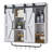 Bathroom Wall Cabinet, 2 Doors and Adjustable Shelf, Over the Toilet Storage Medicine Cabinet Wall Mounted, Hanging Organizer with Open Partition/Towel Bar/Hooks for Laundry Room Kitchen, White