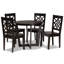 Ensemble de salle à manger 5 pièces Lemuel en bois fini brun foncé, H 37,4 po x l 17,9 po x P 19,9 po-1473549547-1473549461